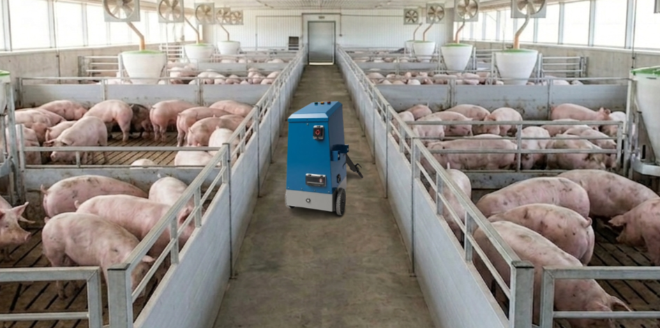 Robot de lavage pour porcheries
